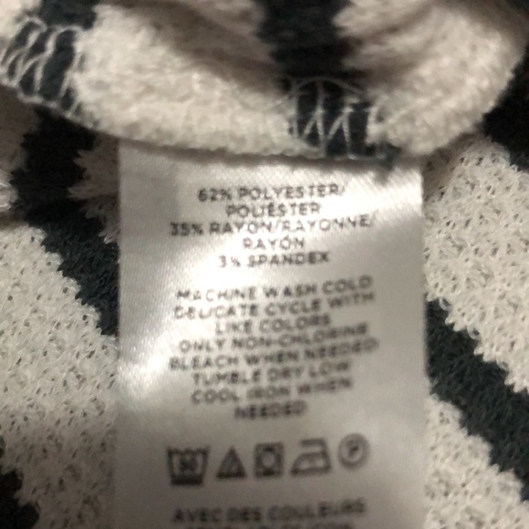 Lou & Grey Striped Thermal LongSleeve-Sz L-Relaxed Boxy Fit-Spruce Green-Cotton - Picture 14 of 14